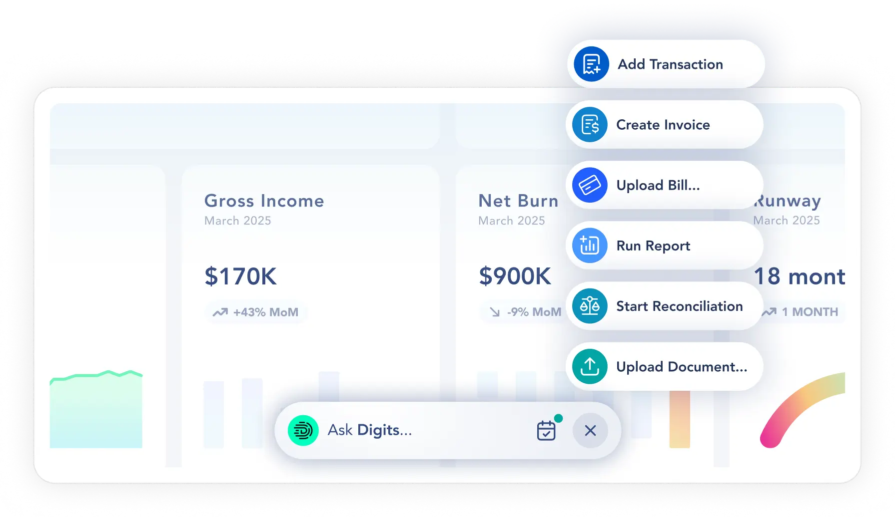 Image of a dashboard with a chatbot and a list of tasks