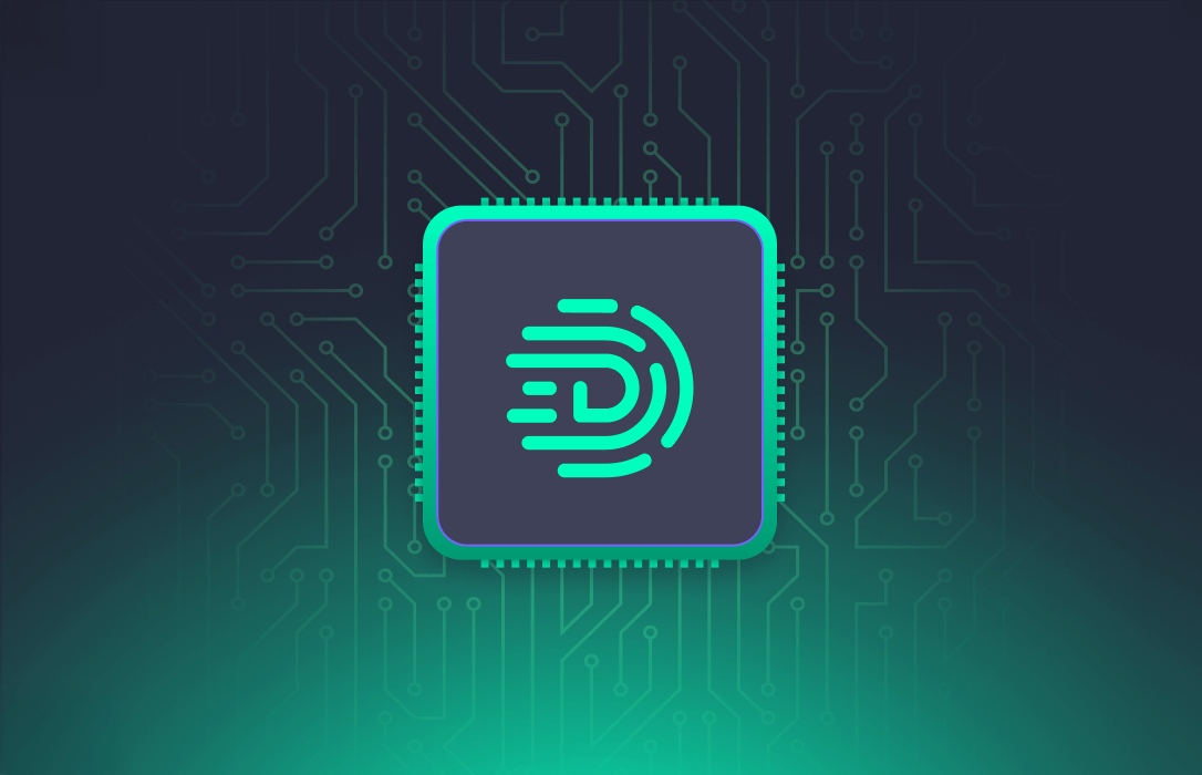 Digits Logo over cicuit background
